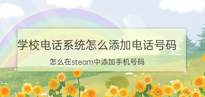 学校电话系统怎么添加电话号码 怎么在steam中添加手机号码？